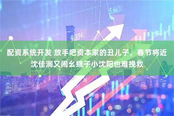 配资系统开发 放手吧资本家的丑儿子，春节将近沈佳润又闹幺蛾子小沈阳也难挽救