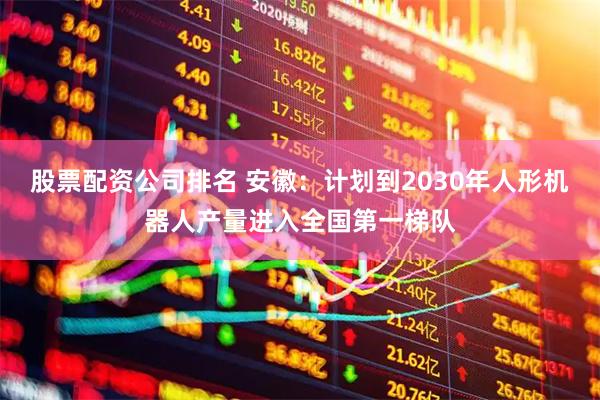 股票配资公司排名 安徽：计划到2030年人形机器人产量进入全国第一梯队
